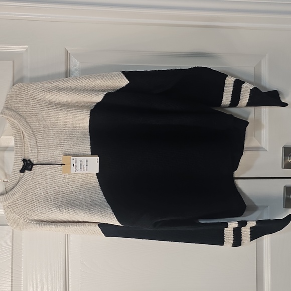 NWT Halogen Colorblock Stripe Long Sleeve Sweater XL Rich Black - Picture 8 of 14